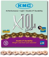 Řetěz 10 sp. KMC X10EL Ti-N GOLD, 116čl.