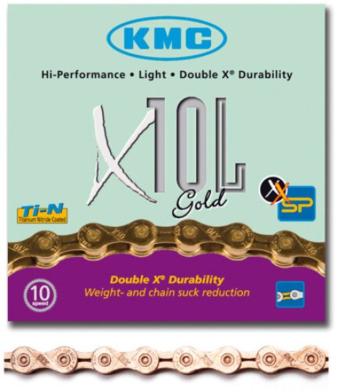 Řetěz 10 sp. KMC X10EL Ti-N GOLD, 116čl.
