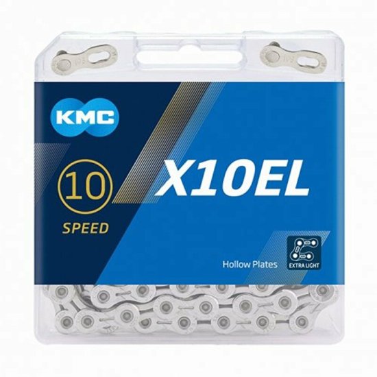 Řetěz 10 sp. KMC X10EL SILVER, (montážní balení), 118čl.
