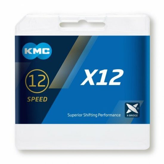 řetěz KMC X-12 niklovaný povrch - odstín stříbrná, v krabičce, 126 článků
