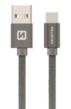 datový kabel SWISSTEN USB/Micro USB 20 cm šedý