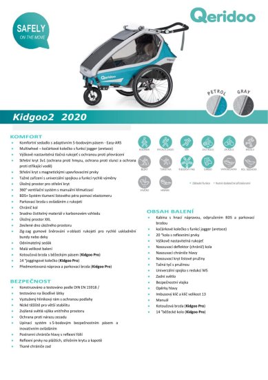 Vozík Kidgoo2 Pro - Petrol Blue
