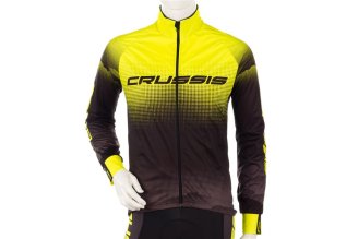 Cyklistická bunda CRUSSIS No-Wind, černá/žlutá, vel. L