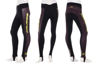Cyklistické kalhoty se šlemi CRUSSIS, černá/žlutá, vel. XL