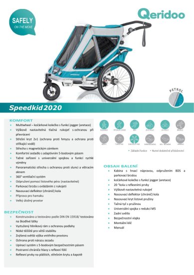 Vozík Speedkid2 - Petrol Blue