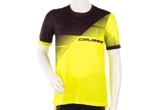 Sportovní tričko CRUSSIS, krátký rukáv, žlutá/černá, vel. 3XL