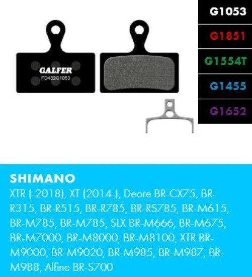 Brzdové destičky Galfer FD452G1053 - Shimano, standard, černé