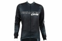 Cyklistický dres CRUSSIS - ONE, dlouhý rukáv, černá/bílá