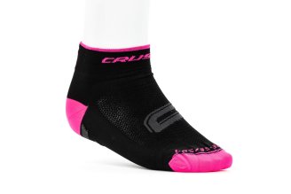 Crussis Cyklistické ponožky CRUSSIS, černo/růžové